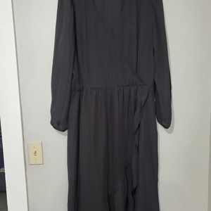 Wrap dress long sleeve midi
